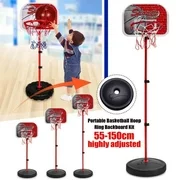 Kids Basketball Set- 1.5M Adjustable Kids Basketball Kit Backboard Stand Net System Indoor and Outdoor Fun Toys for 2+ Years Old