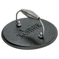 Lodge Logic 7.5" Round Cast Iron Grill Press with cool grip Spiral Handle, LGPR3