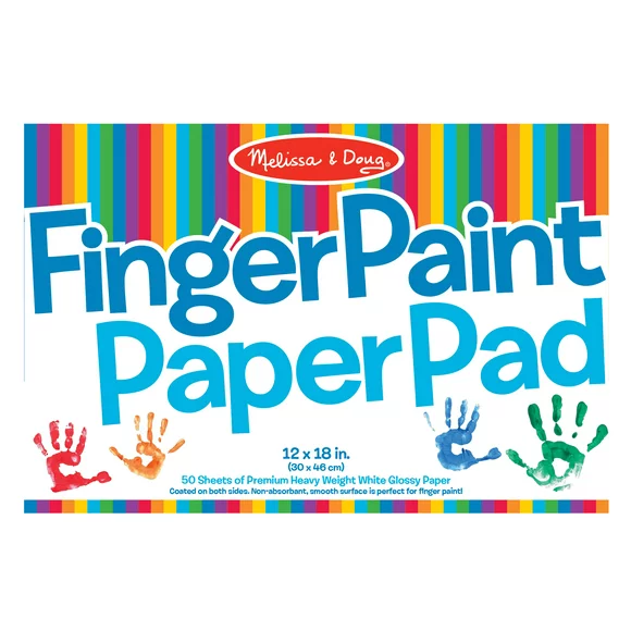 Melissa & Doug Finger Paint Paper Pad - 50 12"x18" Sheets for Kids Arts And Crafts Age 2+