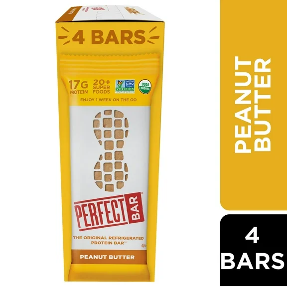Perfect Bar, Peanut Butter Protein Bar, 2.5 Ounce Bar, 4 Count