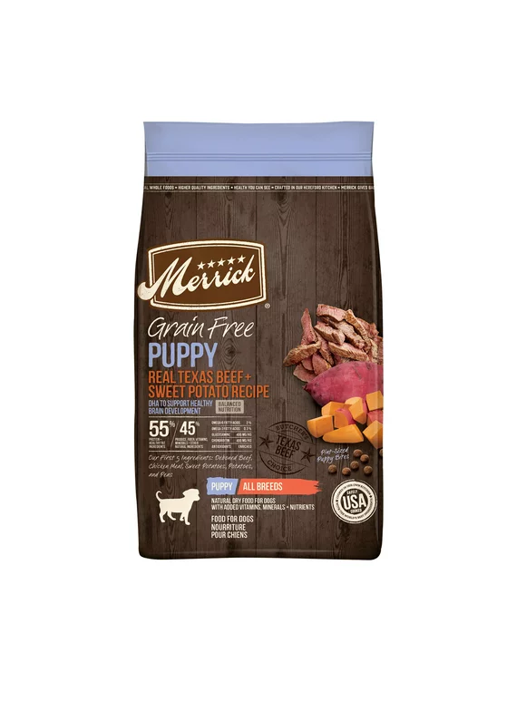 Merrick Real Beef & Sweet Potato Gravy Dry Puppy Dog Food, Grain Free, 22 lb bag