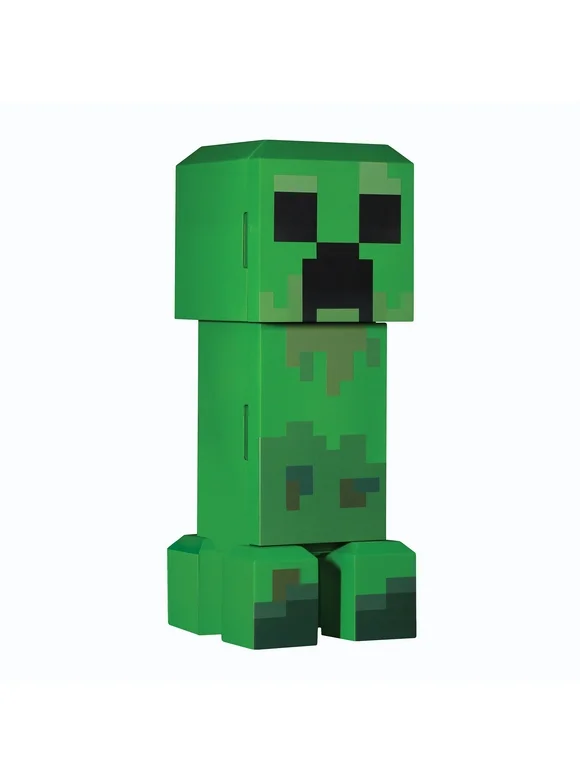 Minecraft Green Creeper Body 12 Can Mini Fridge 8L 2 Door Ambient Lighting 25.2" H 9.5" W 9.1" D