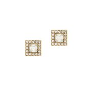Diamond and Crystal Faceted Stud Earrings