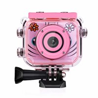 Outdoor Sports Camera Digital Children Cam LCD 1080P HD Waterproof Anti-Fall 32G TF Card Sports DV for Boys Girls Pink