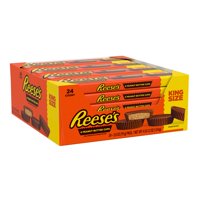 REESE'S Milk Chocolate Peanut Butter King Size Cups Candy, Bulk Candy, 2.8 oz, Bars (24 ct)