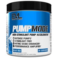 EVLution Nutrition PumpMode, Non-Stimulant Pump Accelerator, Blue Raz, 6.46 oz (183 g)