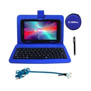 Linsay 7" Quad Core 2GB RAM 32GB Storage Bluetooth, Newest Android 10 Tablet with keyboard Blue, Bluetooth Earphones and Pen Stylus Super Bundle Back to School