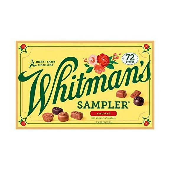Whitman's Sampler Gift Box of Assorted Chocolates, 36 Ounce (72 Pieces)