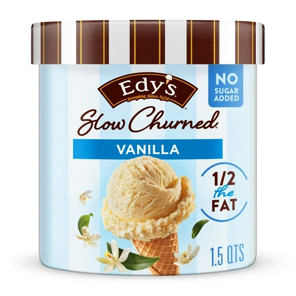 Edy's Slow Churned Vanilla Light Ice Cream, No Sugar Added, 1.41 Liters