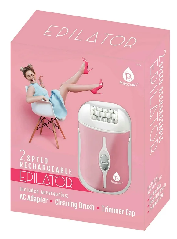 Pursonic Fe120p Two Speed Rechargeable Epilator, Pink, 0.8 Pound