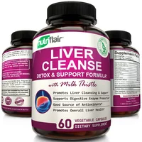 NutriFlair Liver Support and Detox Supplement, Max Strength Liver Cleanse Detox Formula with Milk Thistle, 60 Capsules