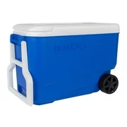 Igloo 38 Qt Hard Ice Chest Cooler with Wheels - Blue