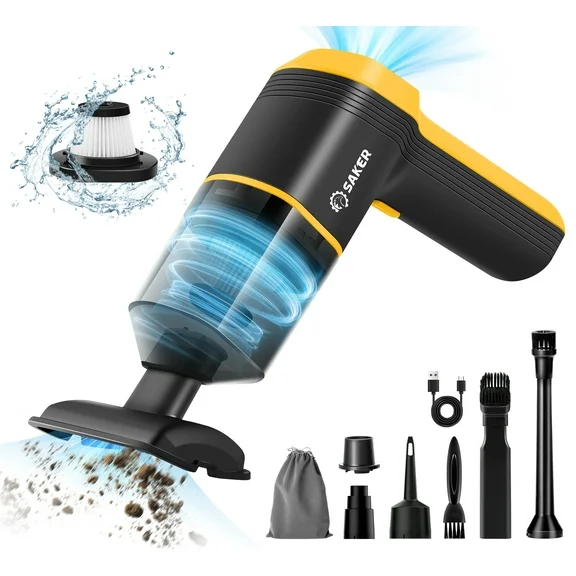 Saker Car Vacuum Cleaner, 4 in 1 Vacuum Cleaner, 12000Pa Air Duster, 2-Speed Adjustable, 120W High Power Wet and Dry