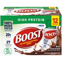 Boost High Protein Ready to Drink Nutritional Drink, Rich Chocolate, 12 - 8 FL OZ Bottles