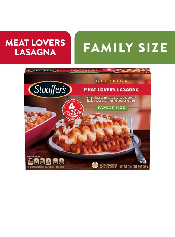 Stouffer's Meat Lovers Lasagna Family Size  Meal, 34 oz (Frozen)
