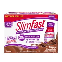 SlimFast Advanced Nutrition High Protein Meal Replacement Shakes, Creamy Chocolate, 11 fl. Oz., 8 Ct