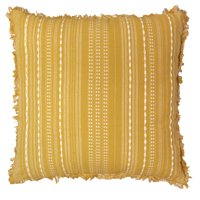 Better Homes & Gardens Decorative Throw Pillow, Reversible Stripe, Square, Yellow, 20''x20'', 1Pack
