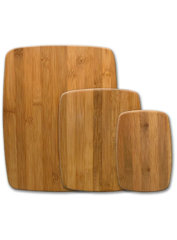 Farberware 3-Piece Kitchen Cutting Board Set Bamboo Wood