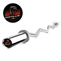 Costway 47''Chrome Steel Olympic EZ Curl Bar 28mm Grip Home Gym Fitness Equipment Silver