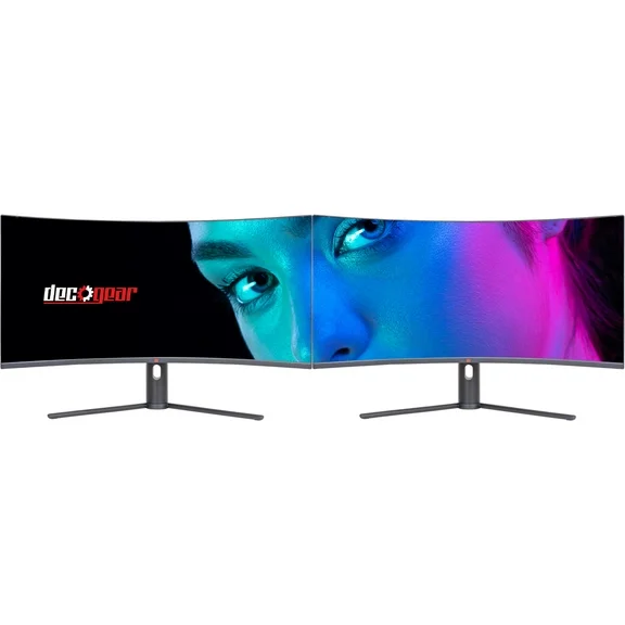Deco Gear 34" 3440x1440 21:9 Ultrawide Curved Monitor 180Hz Adaptive Sync, Blue Light Reduction 2-Pack