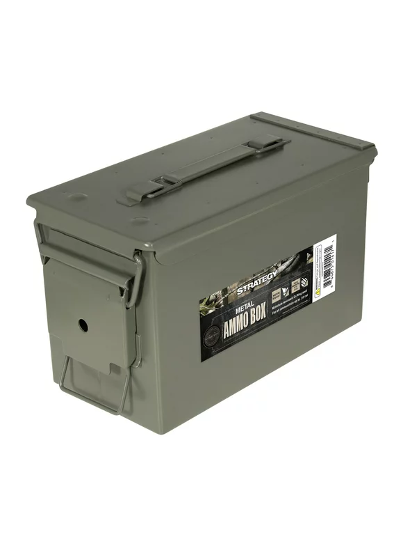 Strategy 50 Caliber Metal Ammo Storage Box 12 in. x 6.125 in. x 7.25 in. OD Green
