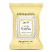 Babo Botanicals - Hand And Body Cleansing Wipes - Oatmilk And Calendula - Case Of 4 - 30 Count