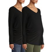 Maternity Time and Tru Long Sleeve T-shirt, 2-Pack (Available in Multiple Colors)