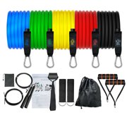 14PCS Fitness Insanity Resistance Bands Set - 5-Piece Exercise Bands - Portable Home Gym Accessories - Stackable Up to 150 lbs. - Perfect Muscle Builder for Arms, Back, Leg, Chest, Belly, Glutes