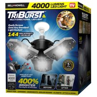 Bell+Howell TriBurst Multi-Directional Triple Panel Light for Indoor and Outdoor, Garage Light, As Seen on TV