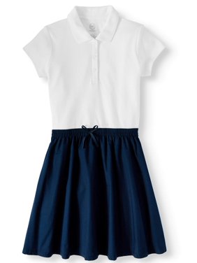 Wonder Nation Girls School Uniform 2-fer Dress, Sizes 4-16