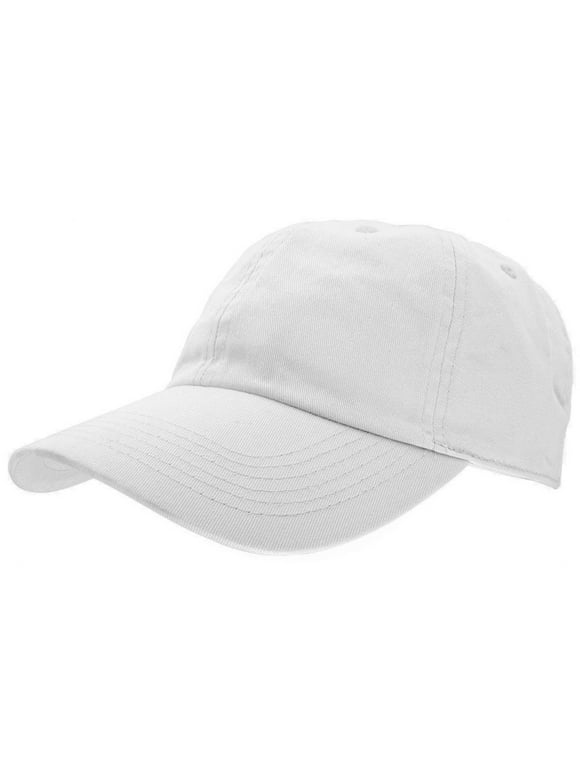 Gelante Adult Unisex Baseball Hat Cap 100% Cotton Plain Blank Adjustable Size. White