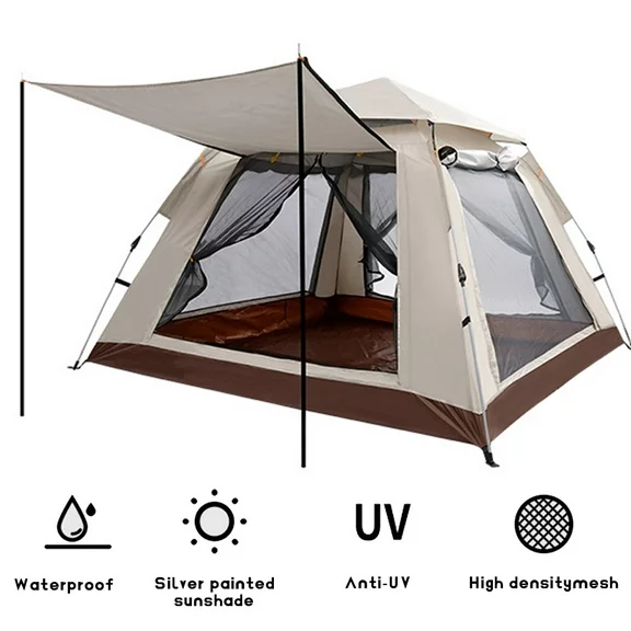 Outdoor Camping Tent, Automatic Pop-Up Waterproof Tent, 4-6 Person Family Camping Tent for Family Car Trip