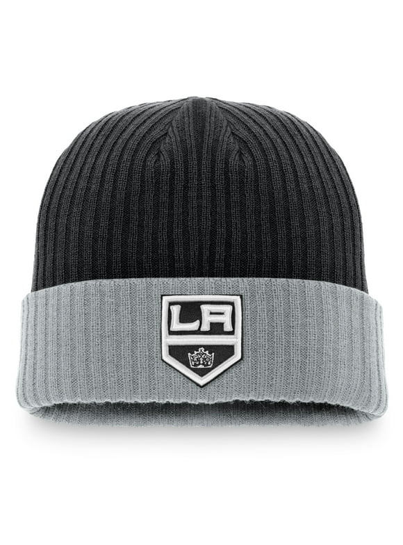 Men's Fanatics Branded Black Los Angeles Kings Core Primary Logo Cuffed Knit Hat - OSFA
