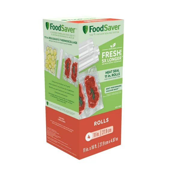 FoodSaver Easy Seal & Peel 11" x 16' Vacuum Seal Roll, 4 Pack