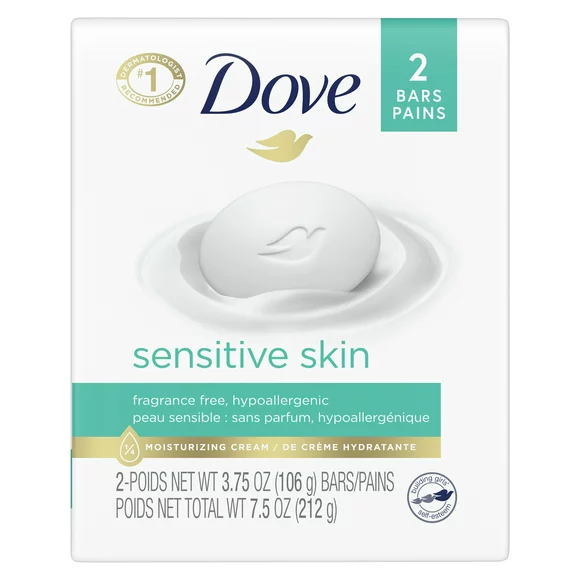 Dove Moisturizing Beauty Bar Sensitive Skin, 3.75 oz, 2 Bars