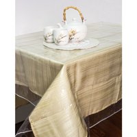 Clear Vinyl Tablecloth Protector, Durable Double Stitched Edges Dining Tablecloth Cover (70" Round)