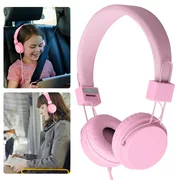 Foldable Kids Over-Ear Headphones, Girls Boys Teens Wired Headsets Noise Reduction Earphone, Foldable 3.5mm Headphones Fit for IOS Android Smartphones
