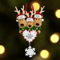 Personalized Reindeer Family Christmas Ornament - Family Choices From 2-6 People