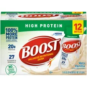 Boost High Protein Ready to Drink Nutritional Drink, Very Vanilla Protein Drink, 24 Count (2 - 12 Packs)