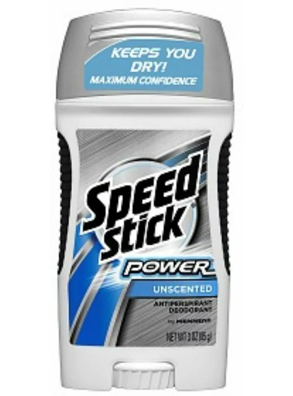 Speed Stick Power Anti-Perspirant Deodorant, Unscented 3 oz (Pack of 2)