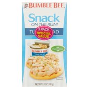 (3 Kits) Bumble Bee Snack on the Run! Tuna Salad with Crackers, Good Source of Protein, 3.5 oz