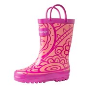 Oakiwear Kids Rain Boots For Boys Girls Toddlers Children - Henna Pink