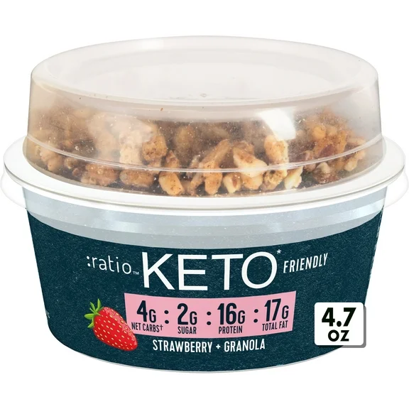 Ratio Yogurt Cultured Dairy Snack, Strawberry With Granola, 2g Sugar, 4.7 oz