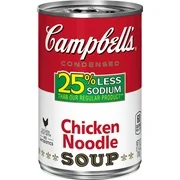 (4 pack) Campbell's Condensed 25% Less Sodium Chicken Noodle Soup, 10.75 oz. Can