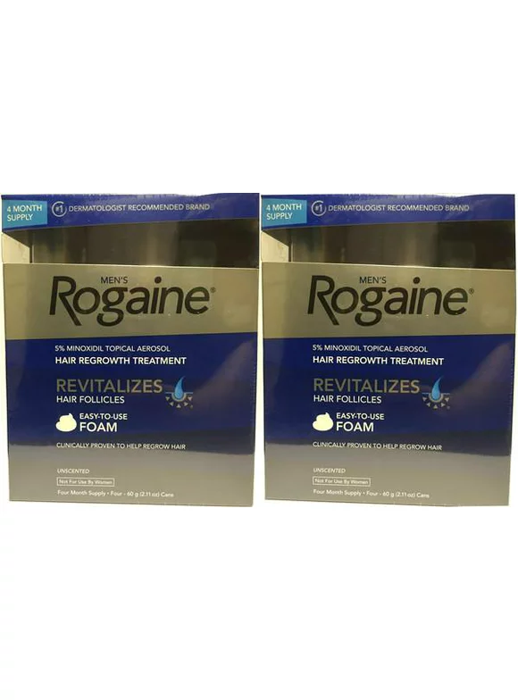 8 Month Supply Men's Rogaine Unscented Foam 5% Minoxidil Hair Regrowth Treatment