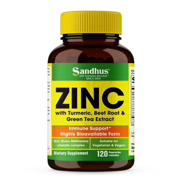 Sandhu's Zinc 30 mg, Immune Support Supplement for Men & Women, High in Absorption, 120 Count