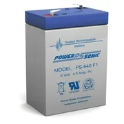 PS-640F 6 Volt 4.5 Amp Hour Sealed Lead Acid Battery