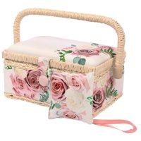 SINGER Mini Modern Floral Sewing Basket with Matching Pin Cushion