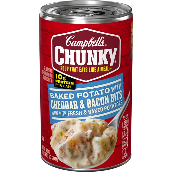 Campbell's Chunky Soup, Ready to Serve Baked Potato with Cheddar and Bacon Bits Soup 18.8 oz Can