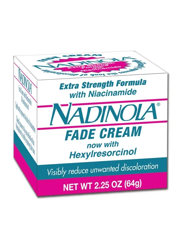 Nadinola Fade Cream Visibly Reduce Unwanted Discoloration, Extra Strength Formula, 2.25 oz  - 2 PACK *EN